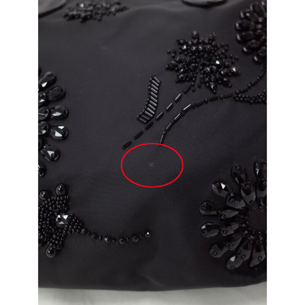 Prada Tessuto Ricamo tote bag black floral beading - Picture 8 of 9
